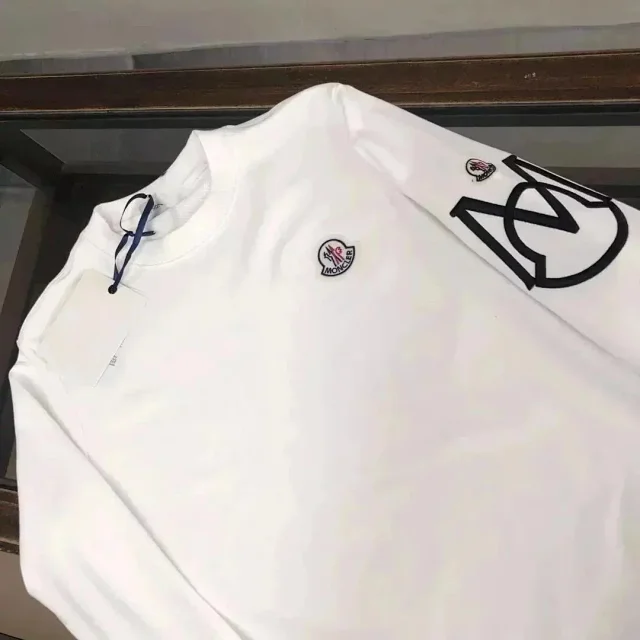 Moncler Hoodies & Sweatshirts Crewneck sweatshirt with logo print and sleeve patches product detail image 5