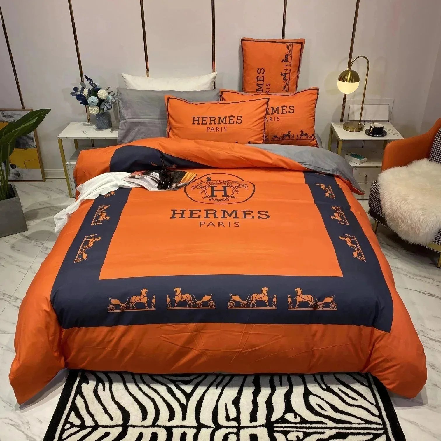 Louis Vuitton Uncategorized Four-Piece Logo-Print Bed Sheet Set — 14 1.8mm