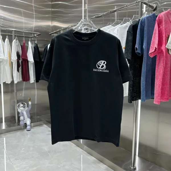 Balenciaga Logo Print Black T-Shirt - 1