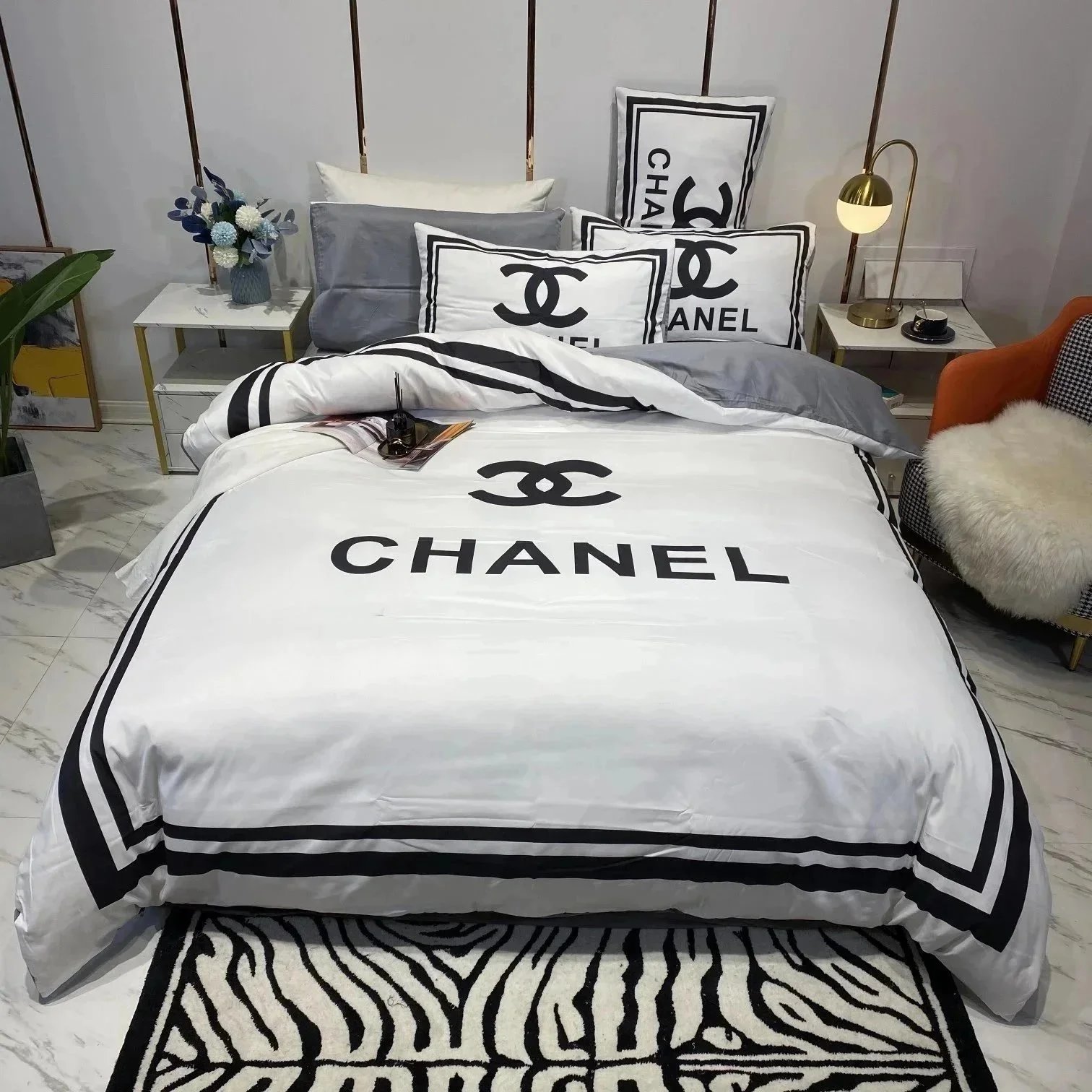 Louis Vuitton Uncategorized Four-Piece Logo-Print Bed Sheet Set — 23 1.8mm