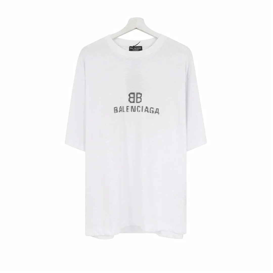 Balenciaga BB Logo Print White T-Shirt - 12