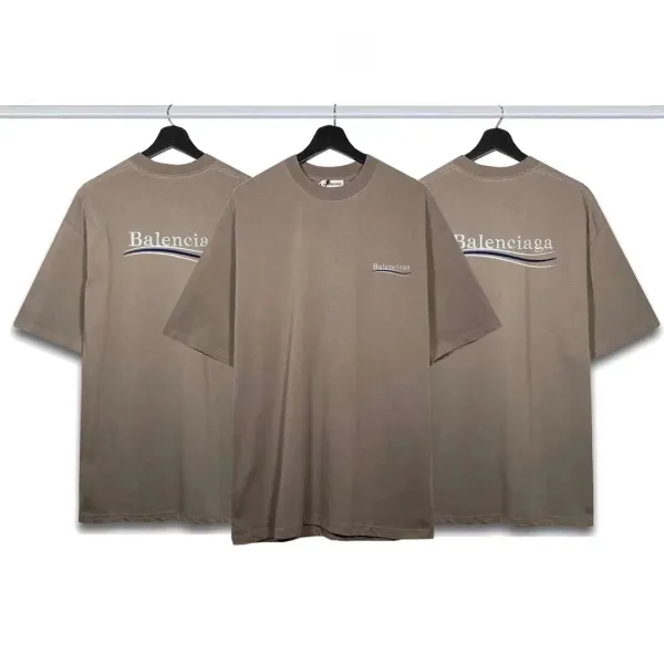 Balenciaga Logo Print Oversized T-Shirt Red - 3