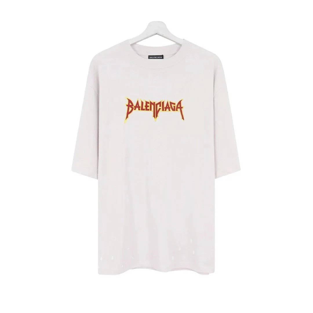 Balenciaga BB Logo Print White T-Shirt - 15