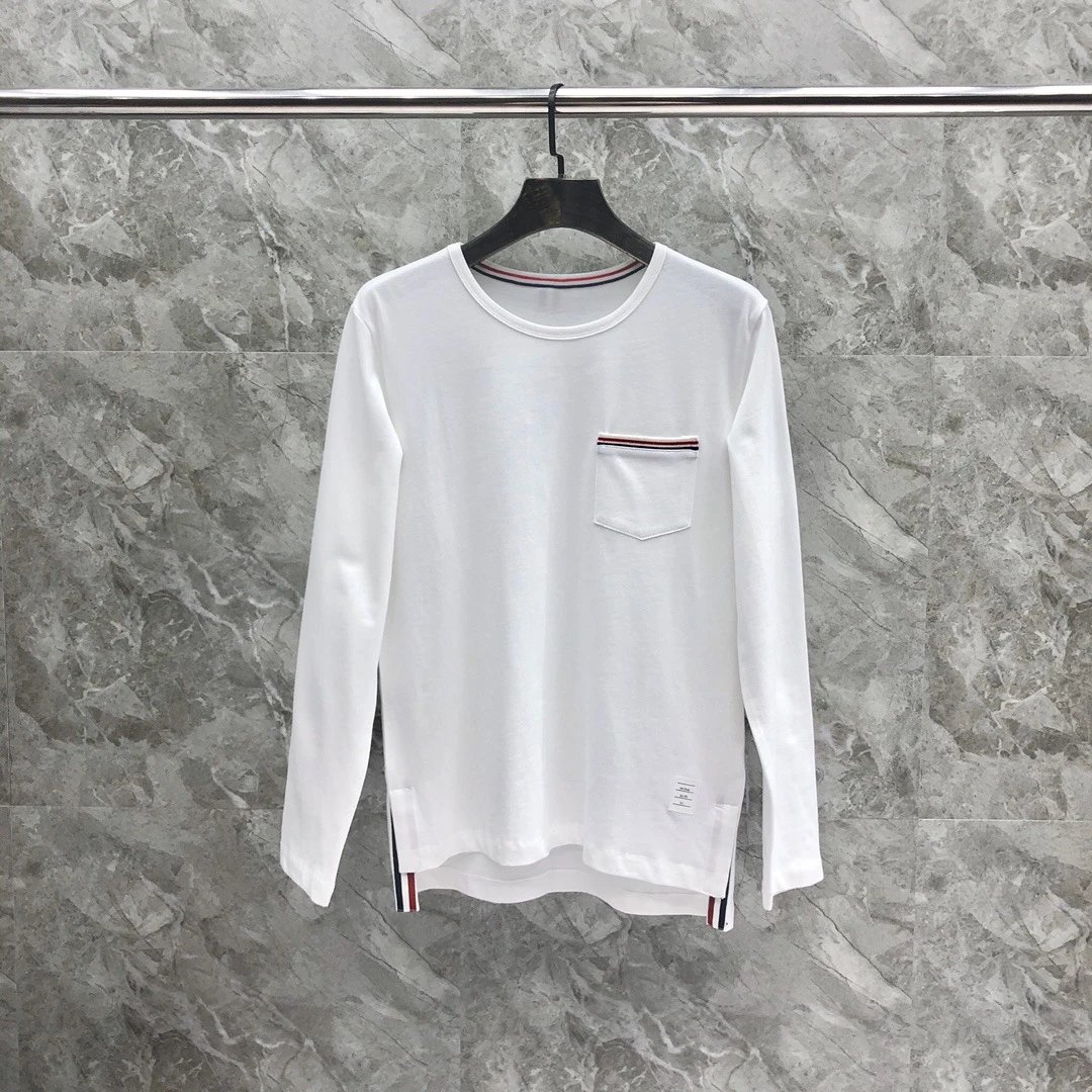 Thom Browne Classic Four-Bar Stripe Long-Sleeve T-Shirt Gray - 6