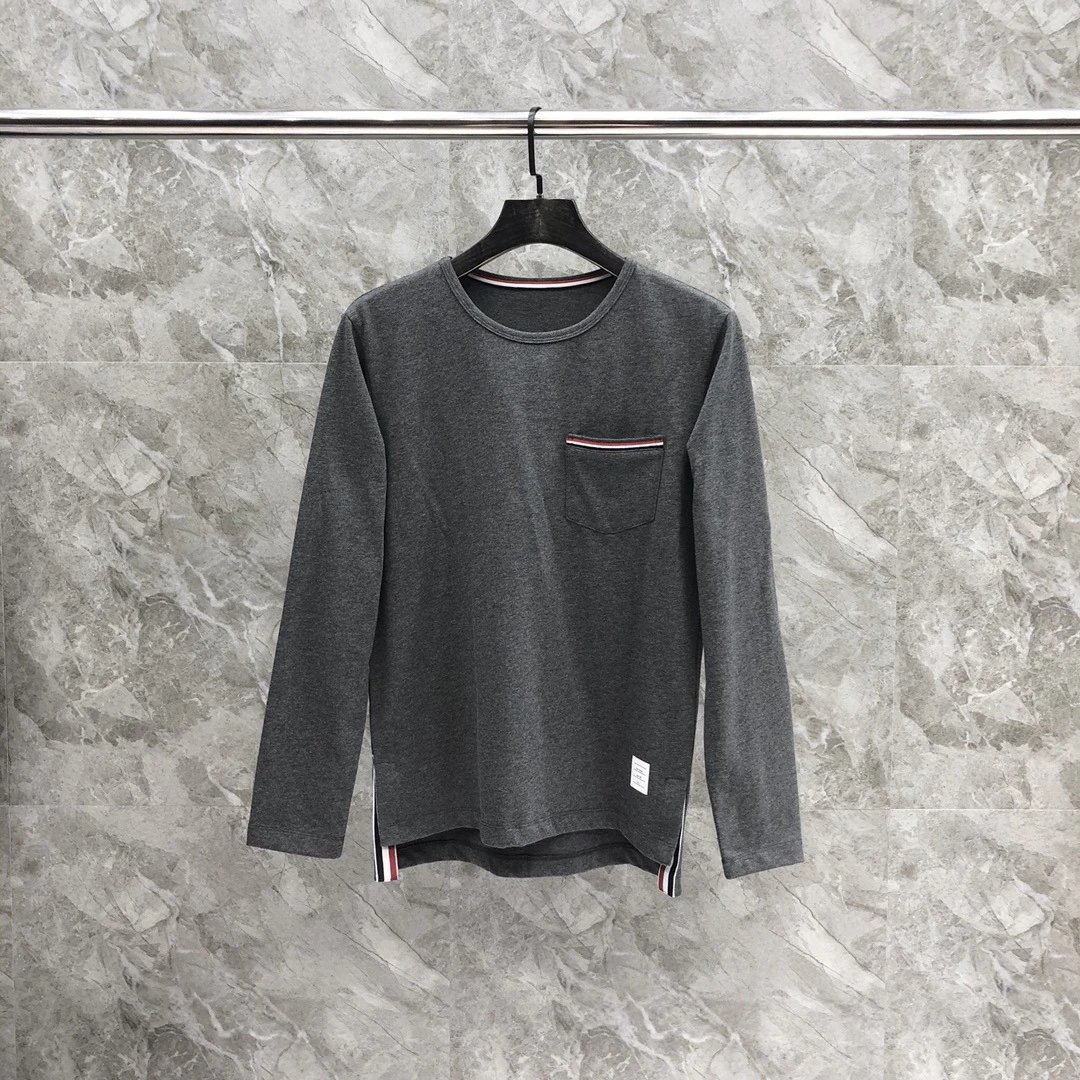 Thom Browne Classic Four-Bar Stripe Long-Sleeve T-Shirt Gray - 15