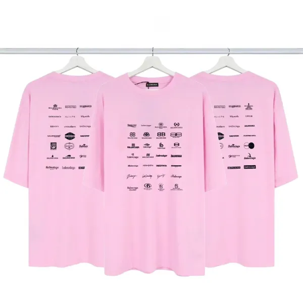 Balenciaga Logo Print Oversized T-Shirt Red - 14