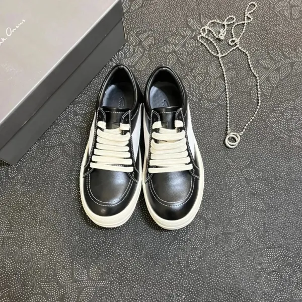 Rick Owens Geobasket Low Black and White Sneakers - 11