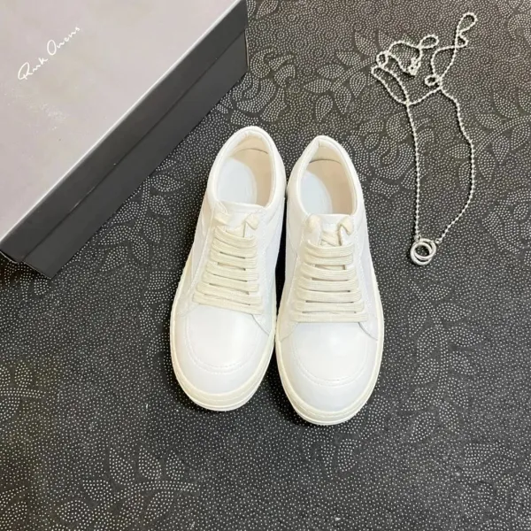 Rick Owens Geobasket Low Black and White Sneakers - 12