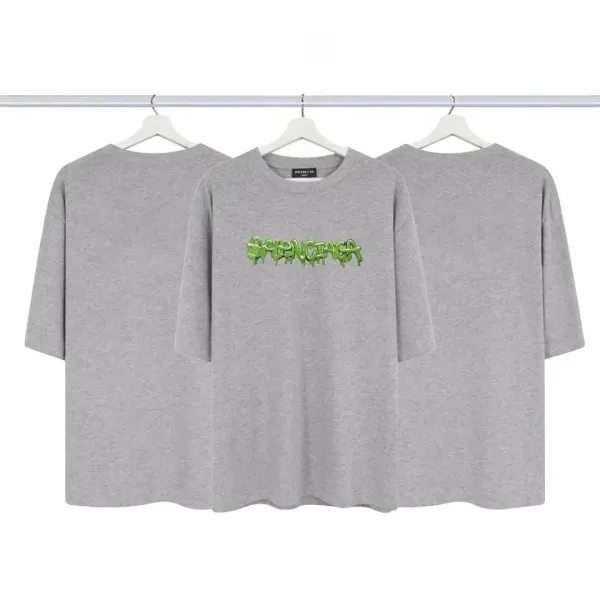 Balenciaga Graffiti Logo Oversized T-Shirt Gray - 1