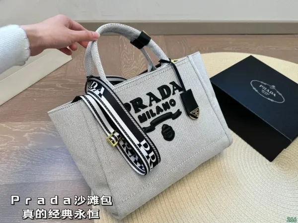 Prada Galleria Saffiano Leather Handbag in Light Gray Handbags - 19