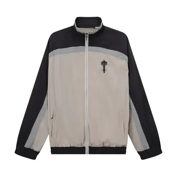 Saint Tears Cross Logo Windbreaker Beige/Black Jacket - 5