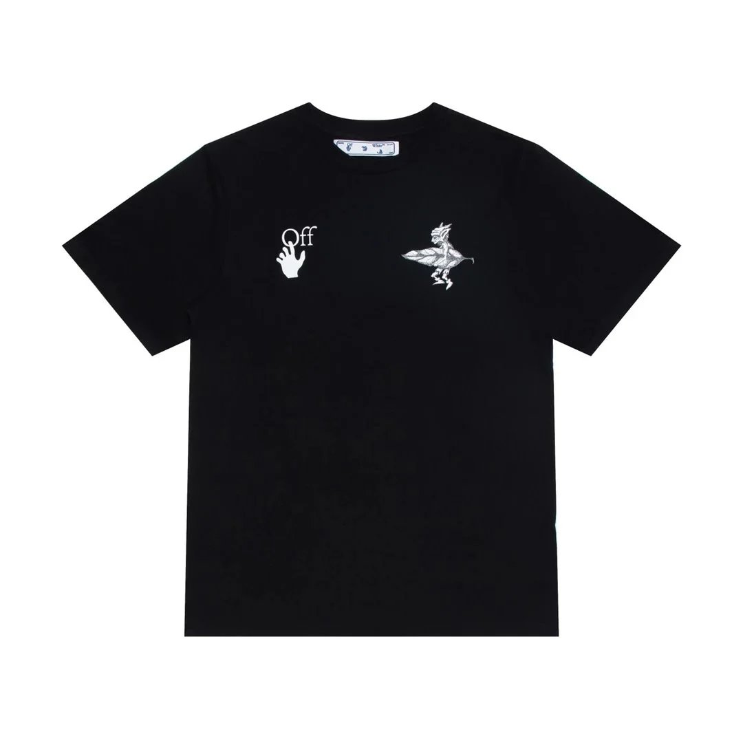 Off-White Leaf Print T-Shirt White - 12