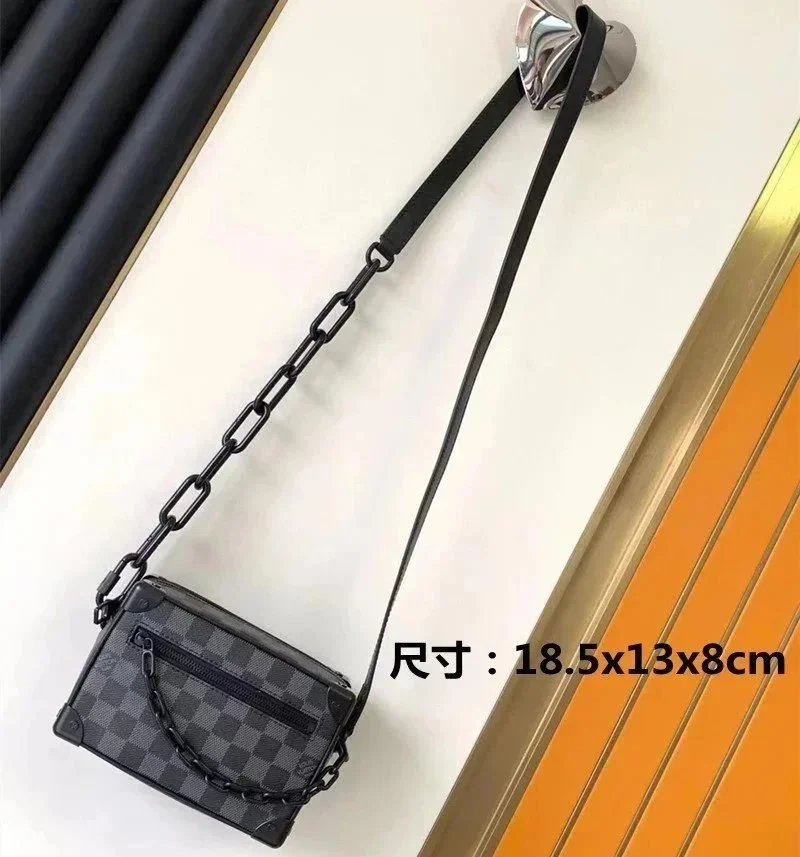 Louis Vuitton Crossbody Bags Monogram trunk-style zip bag with chain strap — 4