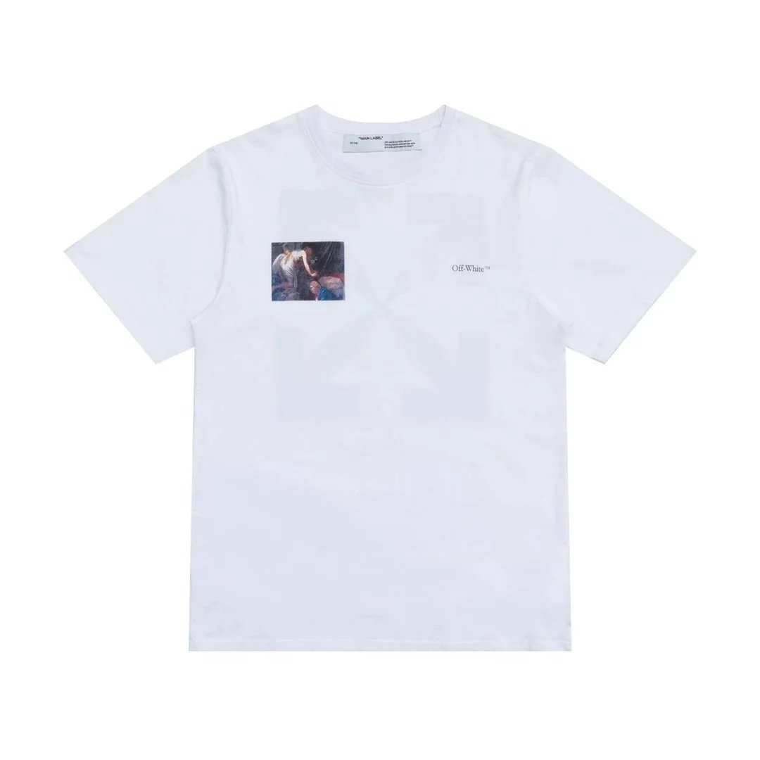 Off-White Leaf Print T-Shirt White - 14