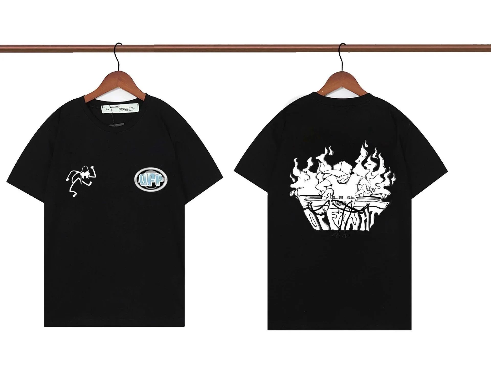 Off-White x Unknown Artist Graffiti Print Black T-Shirt - 3