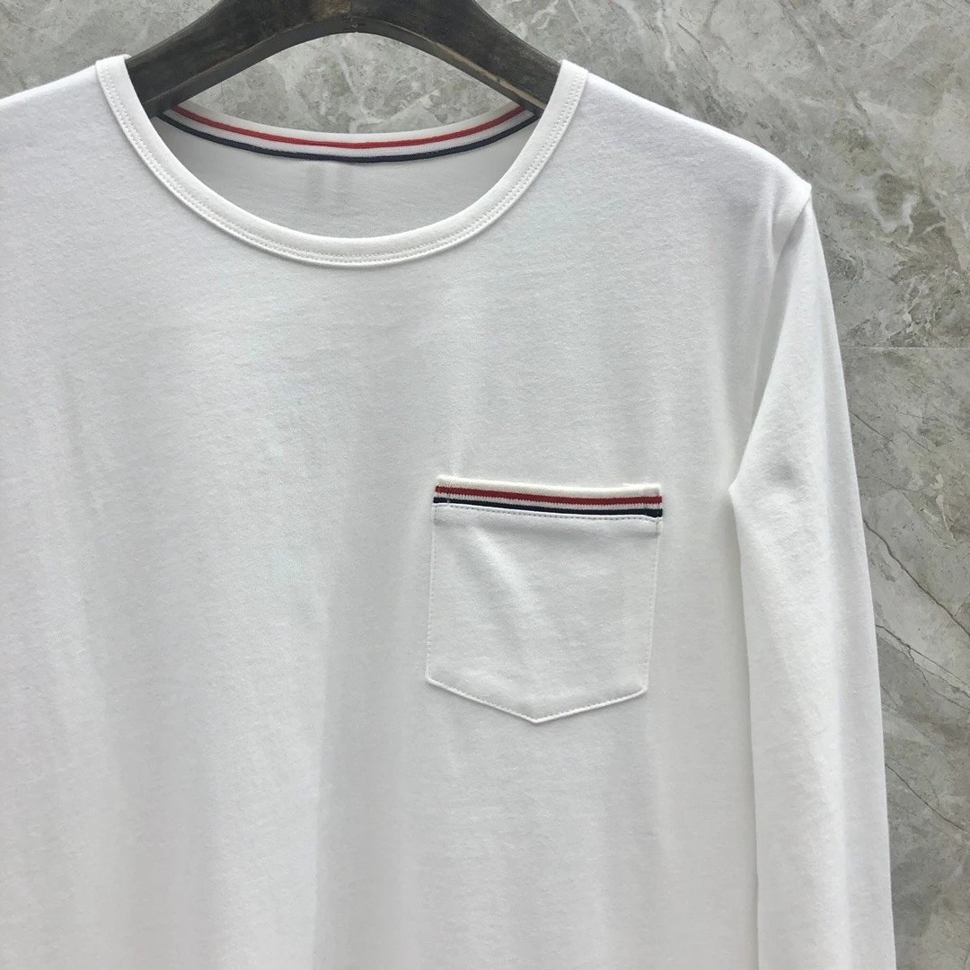 Thom Browne Classic Four-Bar Stripe Long-Sleeve T-Shirt Gray - 8