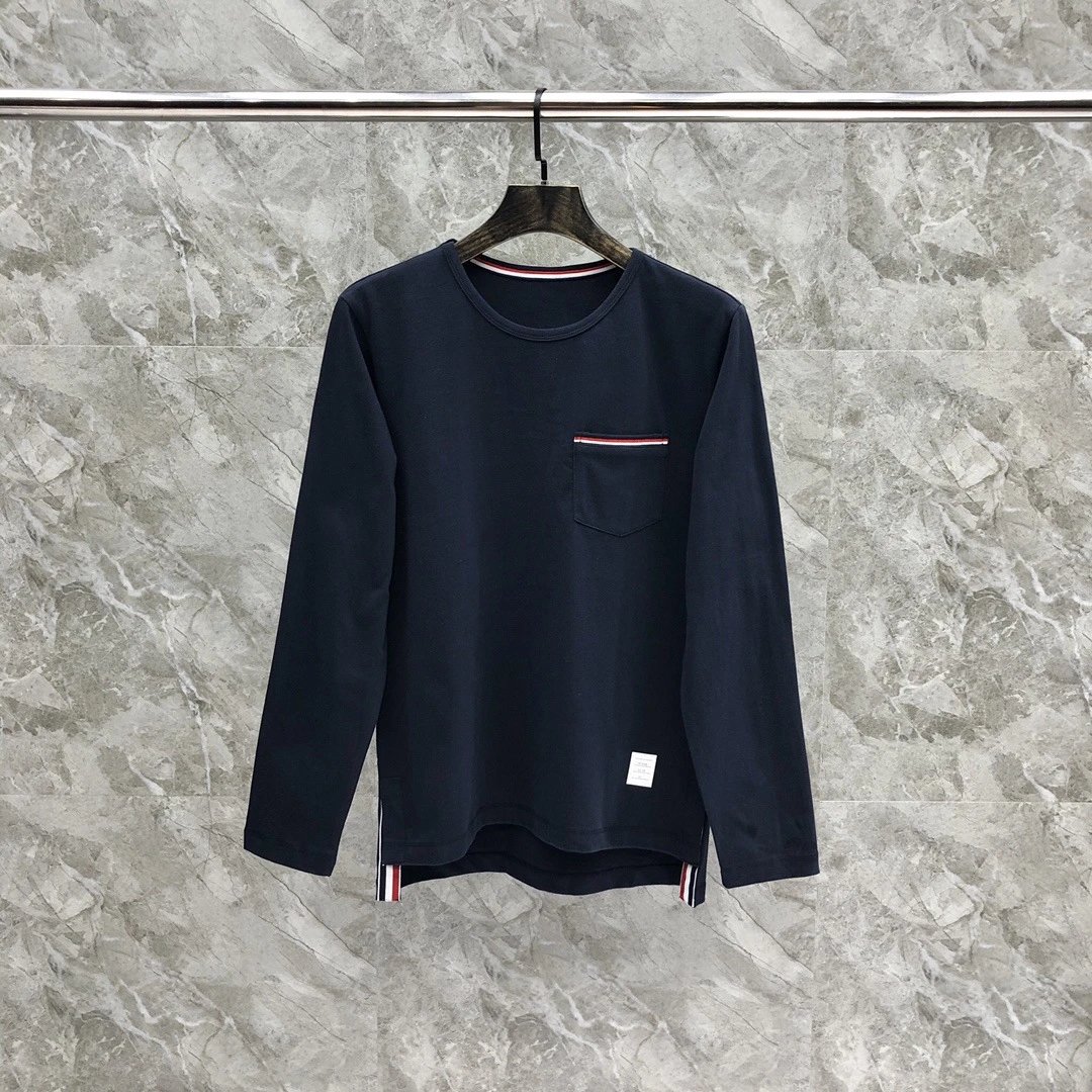 Thom Browne Classic Four-Bar Stripe Long-Sleeve T-Shirt Gray - 24