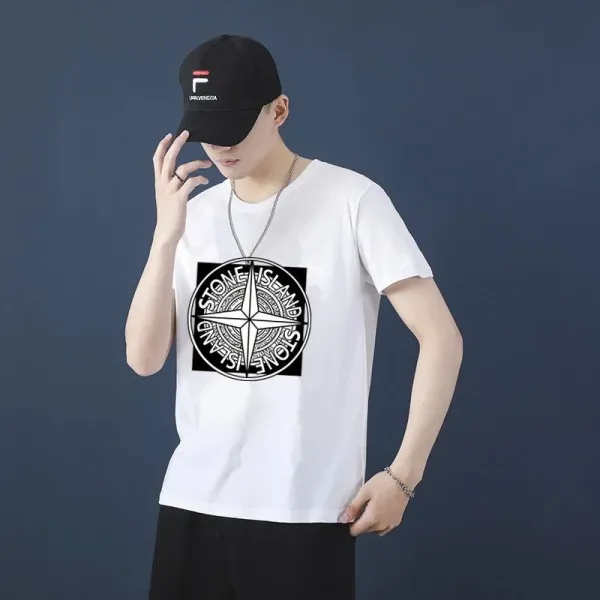 Stone Island Compass Logo White T-Shirt - 12