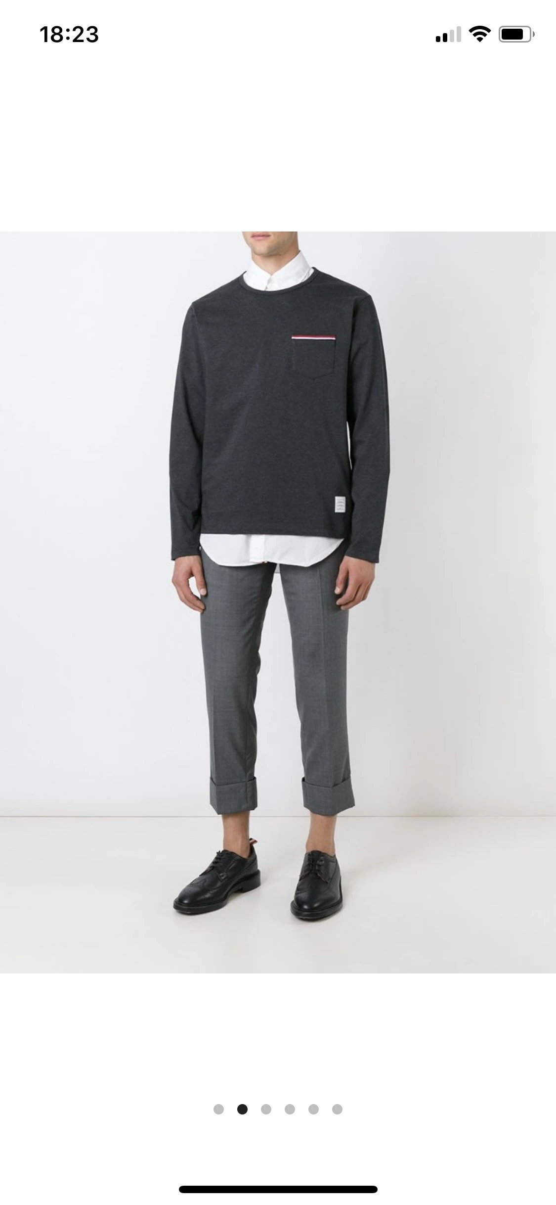 Thom Browne Classic Four-Bar Stripe Long-Sleeve T-Shirt Gray - 4