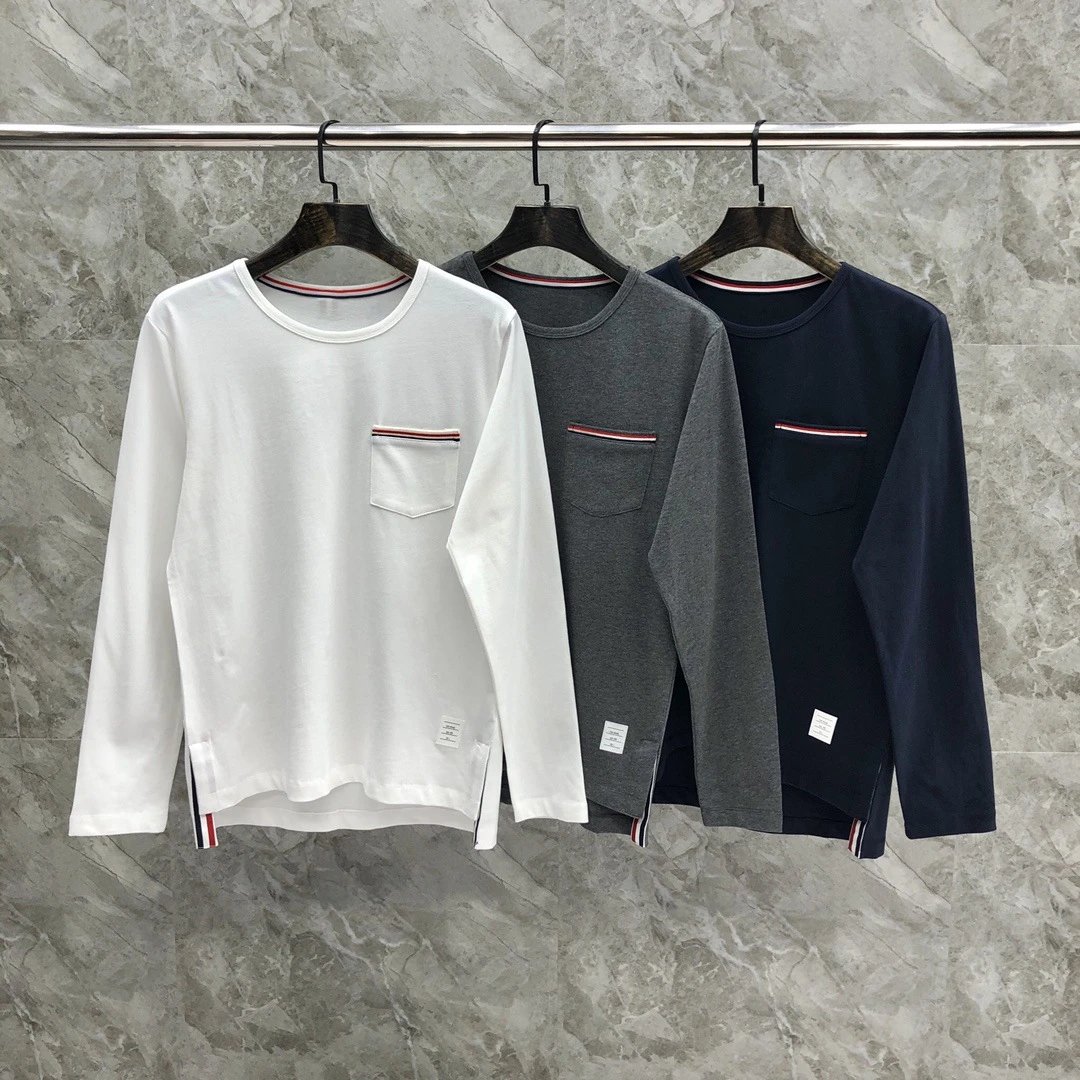 Thom Browne Classic Four-Bar Stripe Long-Sleeve T-Shirt Gray - 14