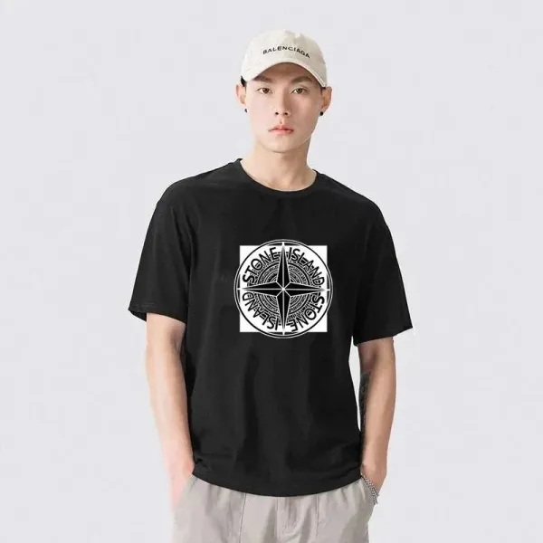 Stone Island Graphic Print Black T-Shirt - 6