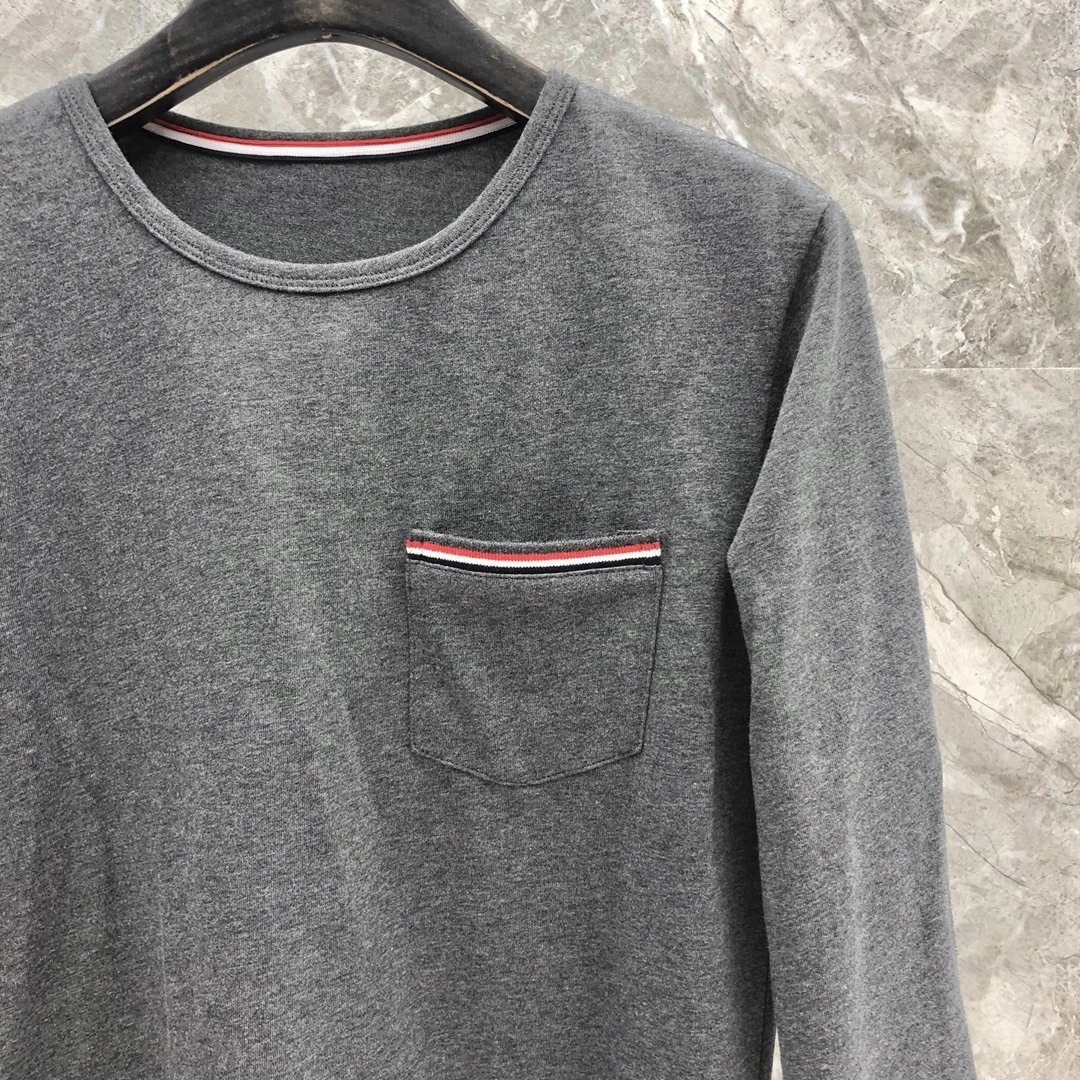 Thom Browne Classic Four-Bar Stripe Long-Sleeve T-Shirt Gray - 17