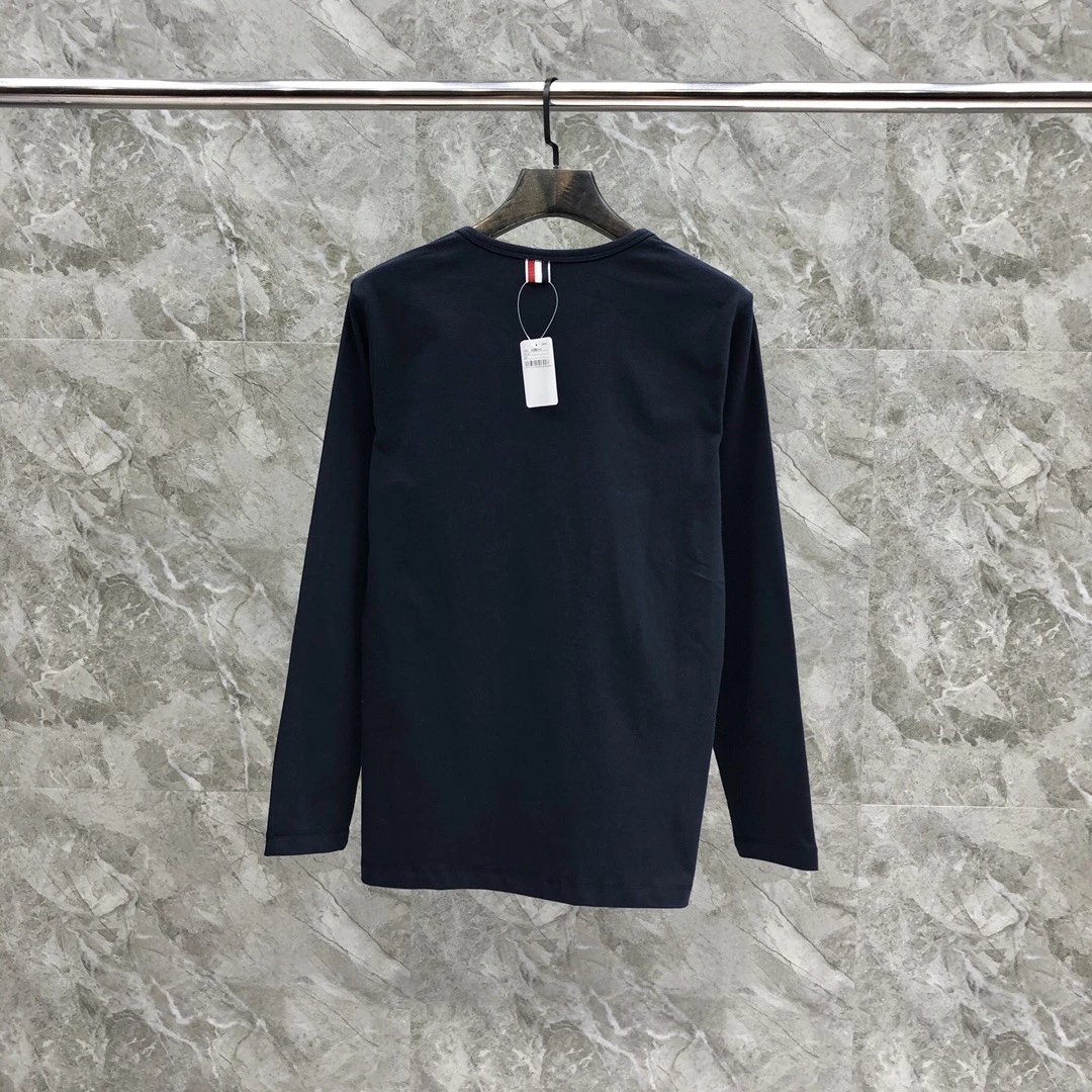 Thom Browne Classic Four-Bar Stripe Long-Sleeve T-Shirt Gray - 25