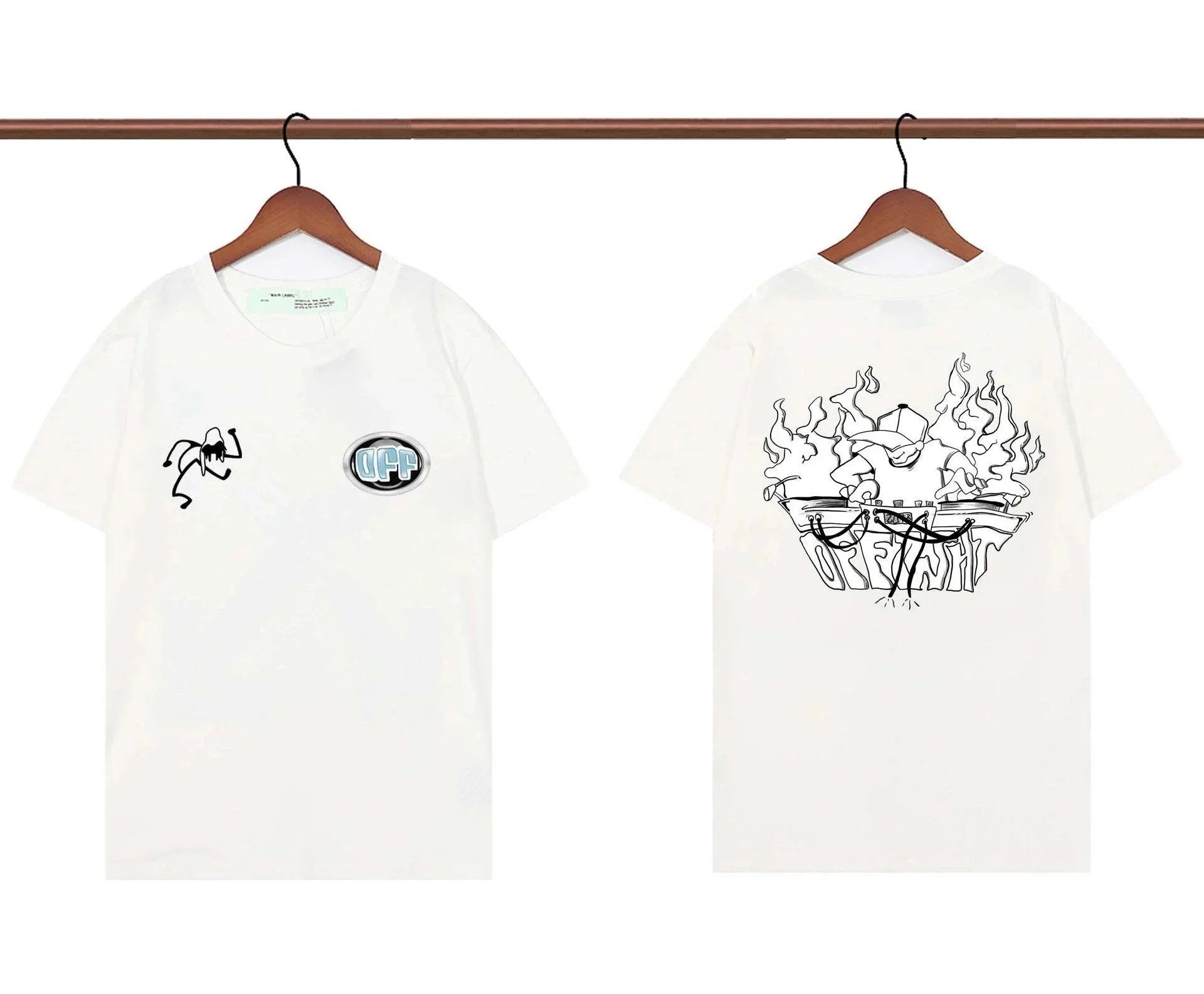 Off-White x Unknown Artist Graffiti Print Black T-Shirt - 4