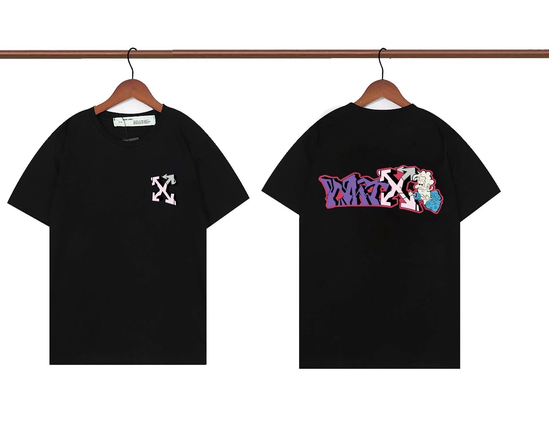Off-White x Unknown Artist Graffiti Print Black T-Shirt - 11