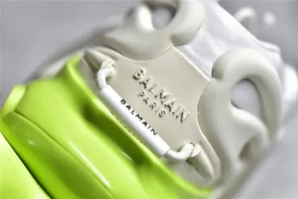 Balmain X-Runner Black and White Monogram Print Chunky Sneakers - 5