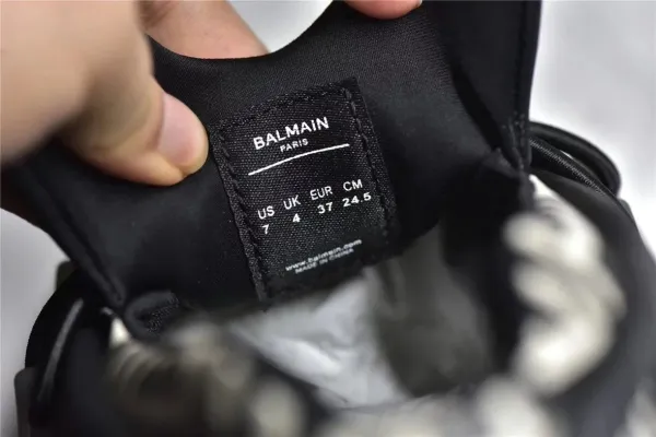 Balmain X-Runner Black and White Monogram Print Chunky Sneakers - 51