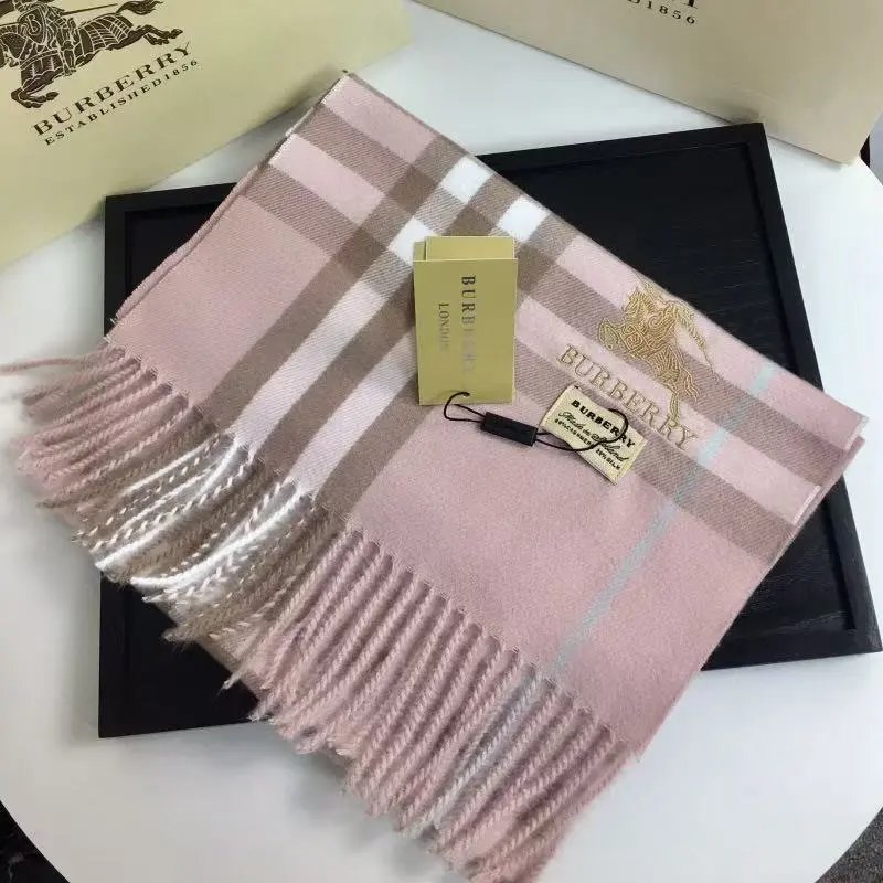 Burberry Scarves Embroidered check fringed scarf image 3