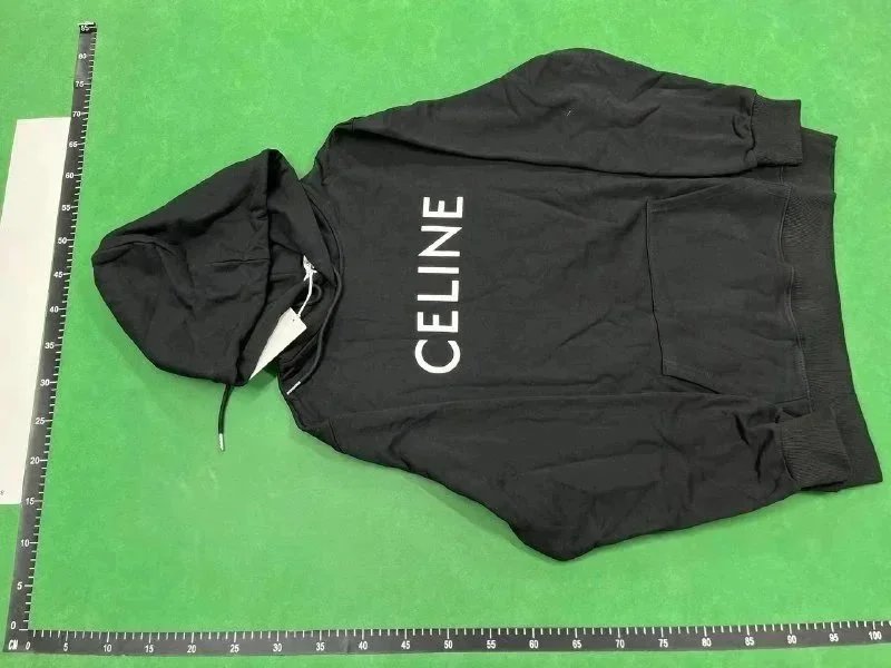 Celine Logo Print White Hoodie and Sweatpants Set - 6