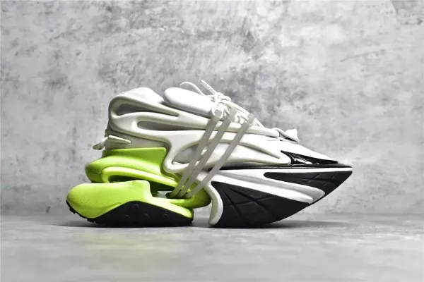 Balmain X-Runner Black and White Monogram Print Chunky Sneakers - 13