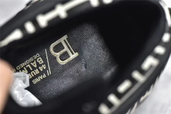Balmain X-Runner Black and White Monogram Print Chunky Sneakers - 52