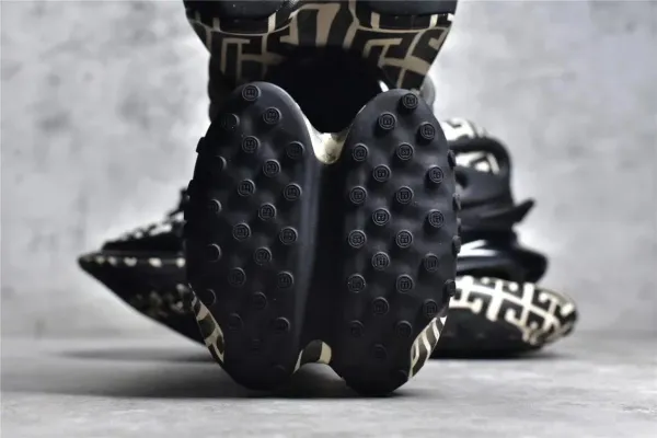 Balmain X-Runner Black and White Monogram Print Chunky Sneakers - 60