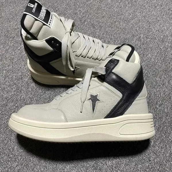 Converse x Tyreromph Pro High Beige and Black Sneakers - 1