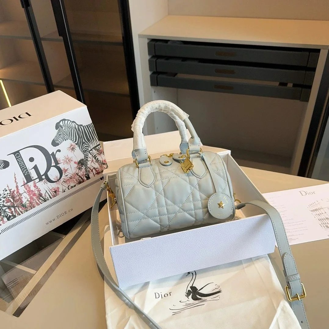 Dior Lady Dior Oblique Monogram Beige and Black Chain Bag - 13