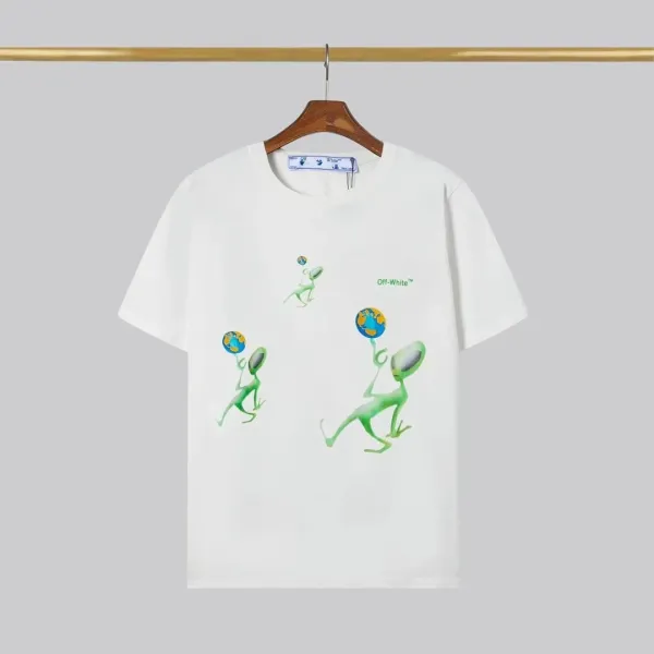 Off-White Distressed Print White T-Shirt - 12