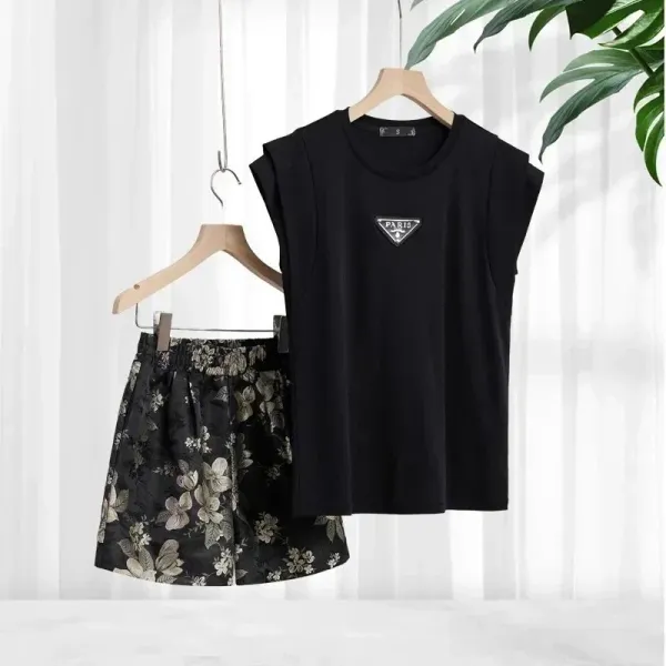 Dior Oblique Print Patchwork Zip-Up Jacket and Shorts Set Black Multicolor - 4