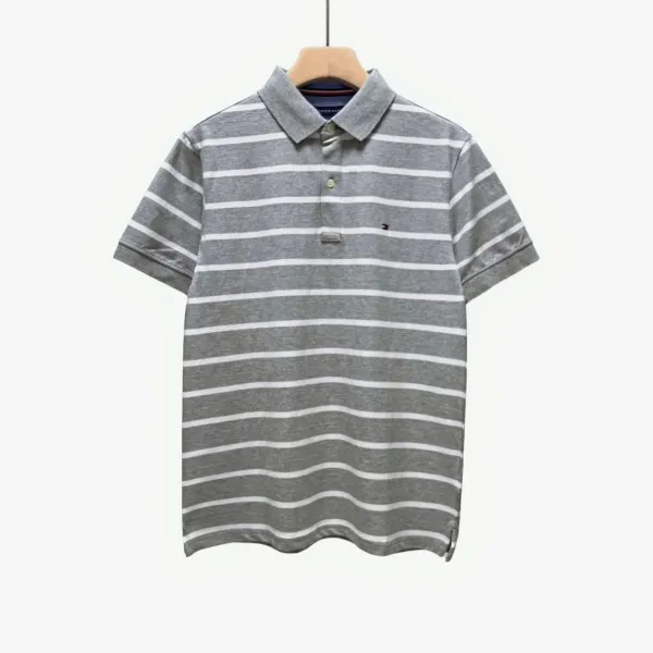 Tommy Hilfiger Embossed Logo Navy Polo - 7