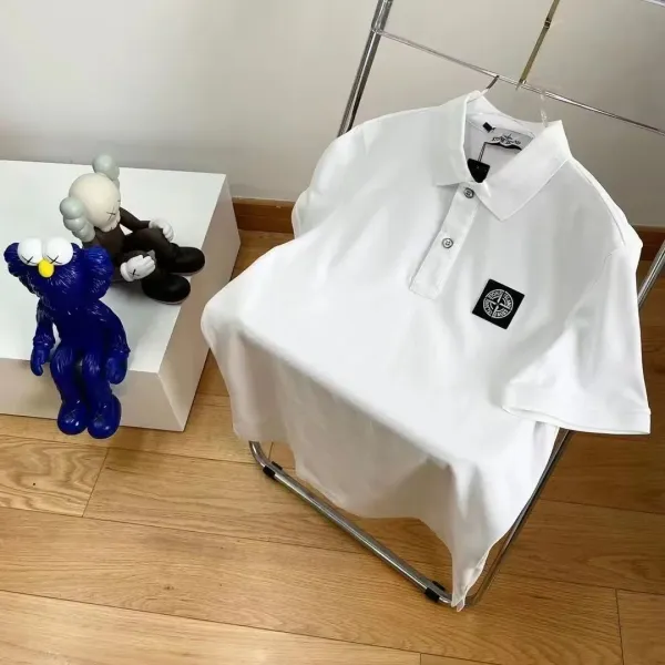 Stone Island Ribbed Polo Blue - 12