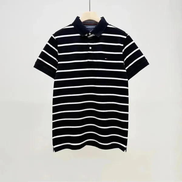 Tommy Hilfiger Embossed Logo Navy Polo - 5