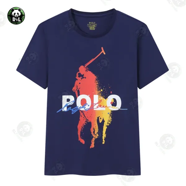 Polo Ralph Lauren Splatter Polo Player Navy T-Shirt - 1