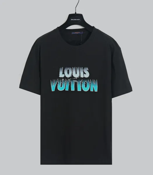 Louis Vuitton Monogram Embossed Panel T-Shirt Black - 5