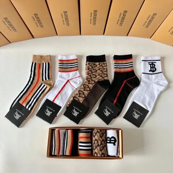 Loewe Anagram Logo Socks Black and Cream - 24
