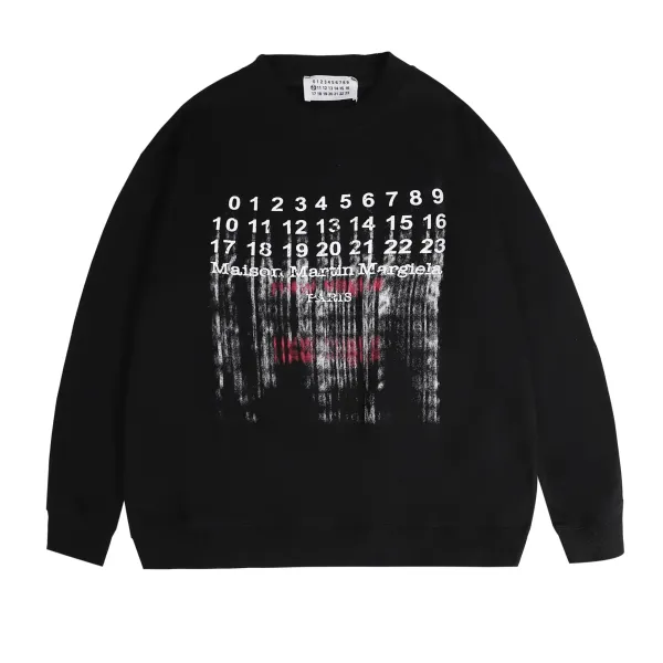 Maison Margiela Number Print Black Hoodie - 14