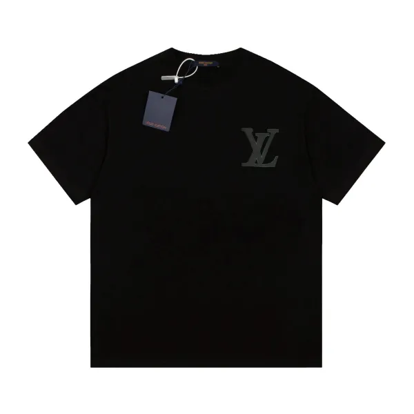 Louis Vuitton Monogram Embossed Panel T-Shirt Black - 4