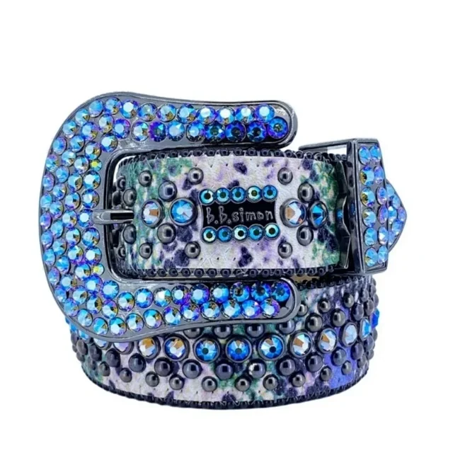 B.B. Simon Belts Rhinestone Studded Belt with Crystal Buckle product detail image 3