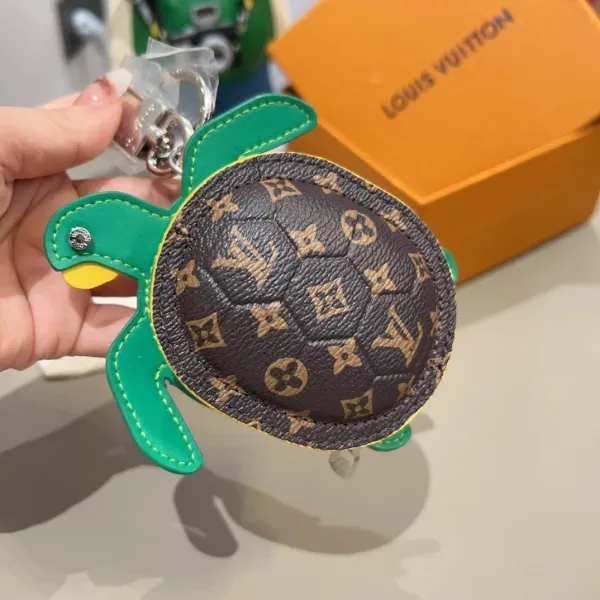 Louis Vuitton Crab Charm Monogram Sky Blue Leather Keychain - 13